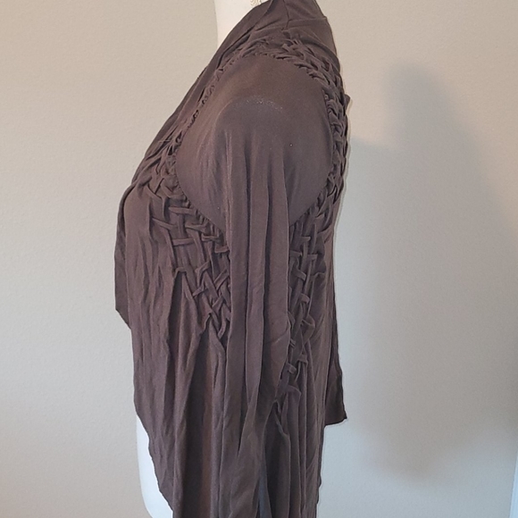 Anthropologie Braid asymmetrical cardigan sweater - Picture 7 of 16